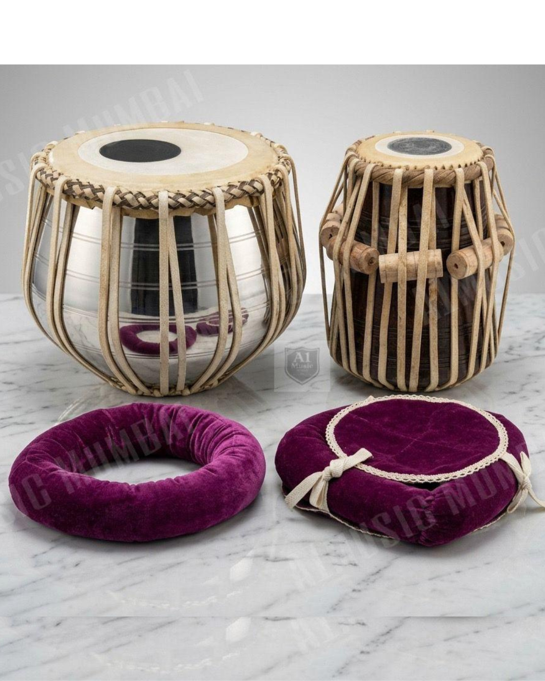 A-1 Music Professional Steel Tabla Dagga Set with Bag, Hammer & Gadhi